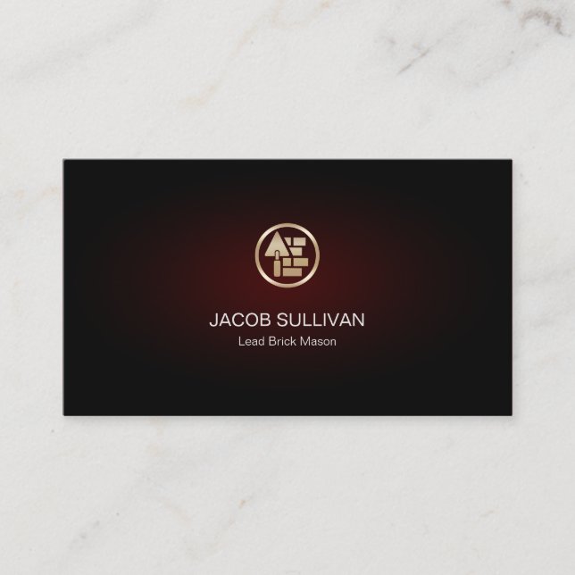 Brick Stone Mason Masonry Construction Business Card (Front)