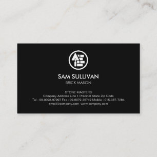 Brick Stone Mason Masonry Construction Business Card