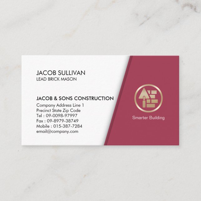 Brick Stone Mason Masonry Construction Business Card (Front)