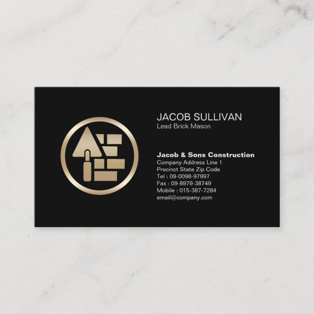 Brick Stone Mason Masonry Construction Business Card (Front)
