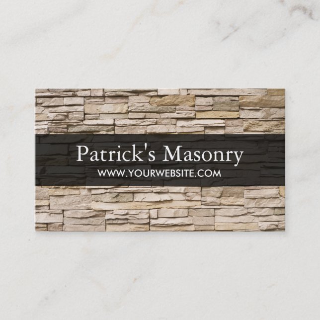 Brick Stone Masonry Construction Business Card (Front)