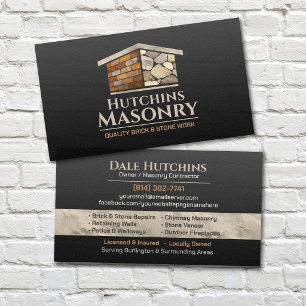 Brick & Stone Masonry Contractor Business Card