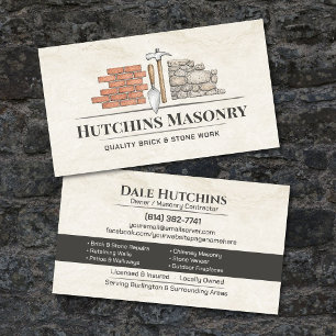 Brick & Stone Masonry Contractor Business Card