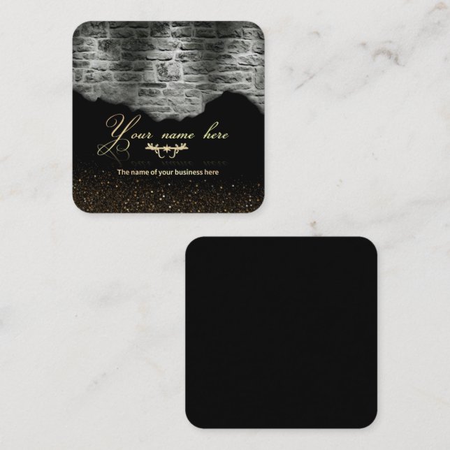 brick style construction square business card (Front/Back)