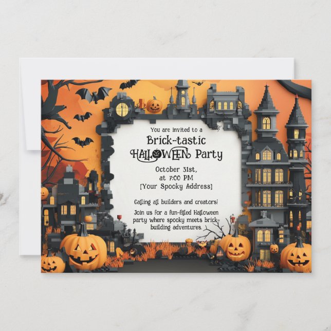 Brick-tastic  HALLOWEEN Party Invitation (Front)