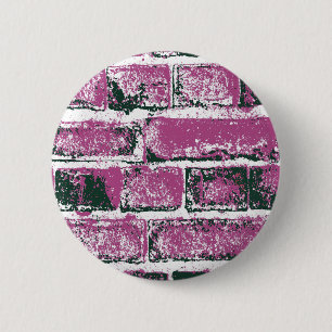 BRICK WALL 6 CM ROUND BADGE