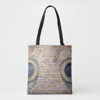 Brick wall and windows Tote Bag