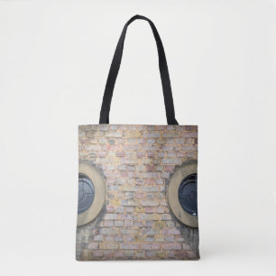 Brick wall and windows Tote Bag
