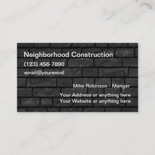 Brick Wall Backdrop Construction Business Cards