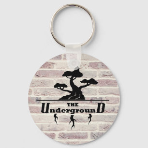 Brick Wall Background Business Logo Key Ring