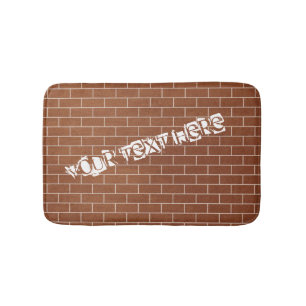 Brick Wall Bath Mat with Custom Text