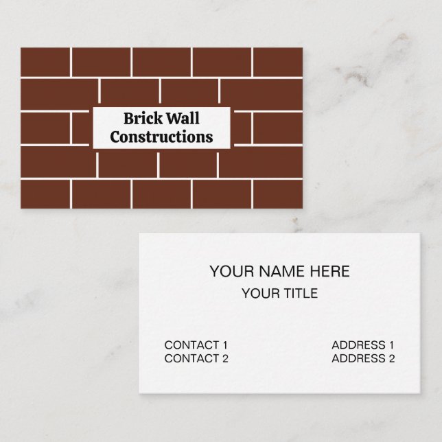 Brick Wall Bricks Construction Business Card (Front/Back)