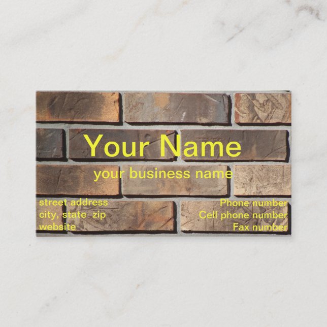 Brick Wall Business Card Template (Front)