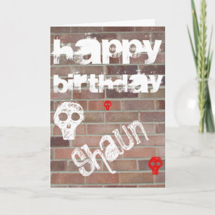 Brick Wall Card, Sculls and Chalk Writing Card