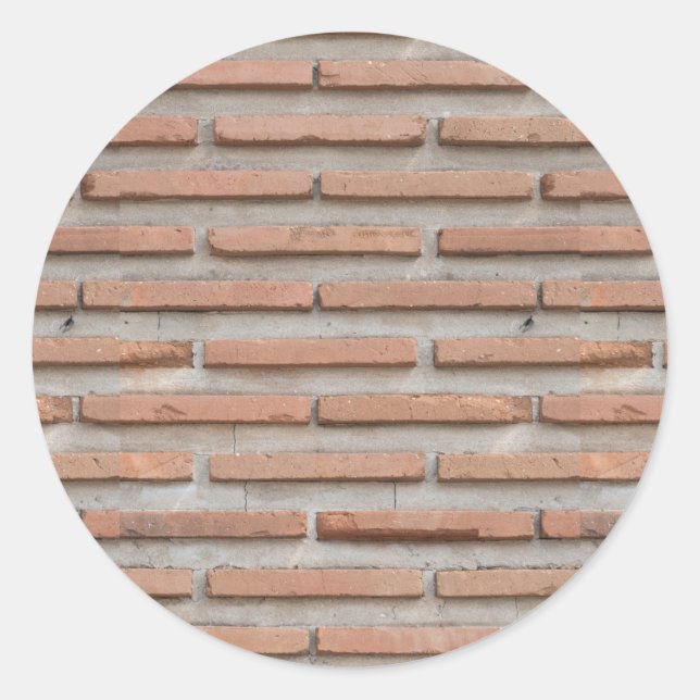 Brick wall classic round sticker (Front)
