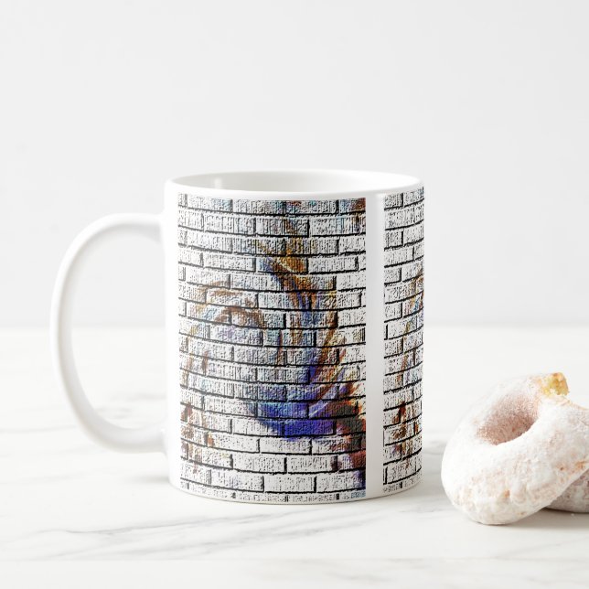 BRICK WALL COFFEE MUG (With Donut)