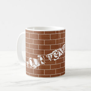 Brick Wall Coffee Mug with Custom Text