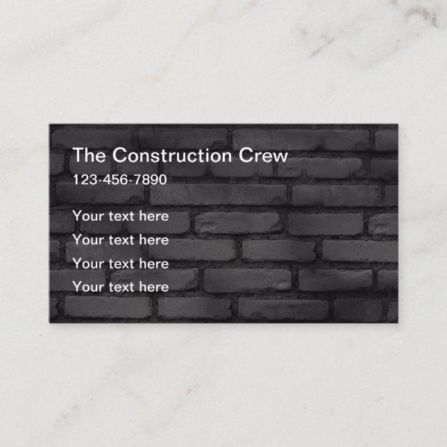 Brick Wall Construction Business Cards (Front)