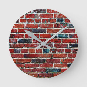 Brick Wall Cool Texture Pattern Round Clock