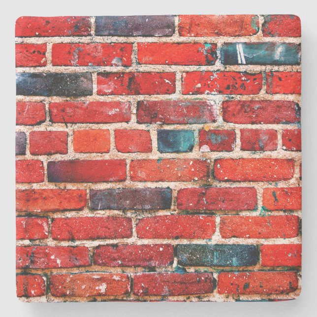 Brick Wall Cool Texture Pattern Stone Coaster (Front)