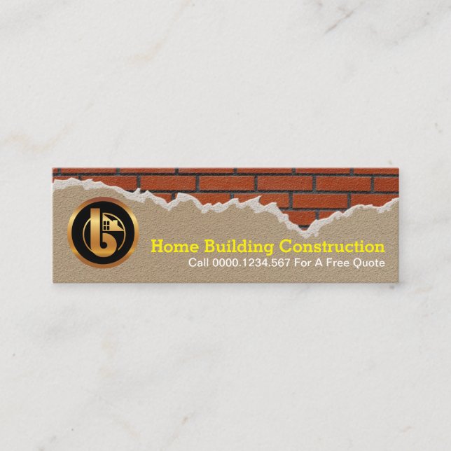 Brick Wall Creative Cement Works Contractor Mini Business Card (Front)