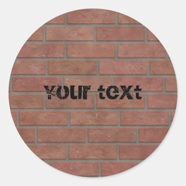 Brick wall design classic round sticker (Front)