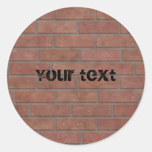 Brick wall design classic round sticker