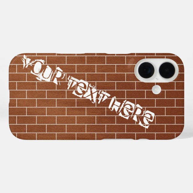 Brick Wall Design Custom Text iPhone Case (Back (Horizontal))