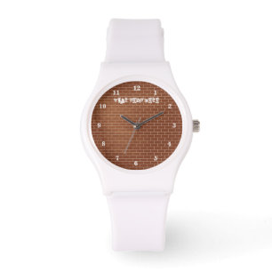 Brick Wall Design Watch with Custom Text