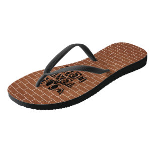 Brick Wall Flip Flops with Custom Text