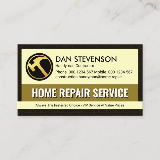Brick Wall Frame Layers Contractor Business Card (Front)