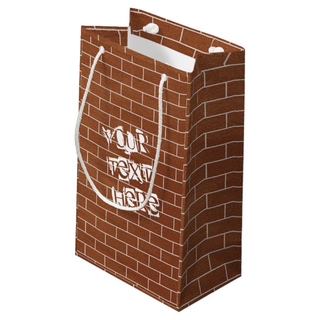Brick Wall Gift Bag Personalised Text (Back Angled)