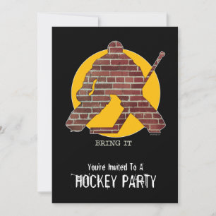 Brick Wall Goalie Party invitation