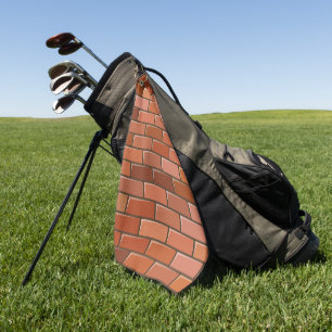 brick wall golf towel