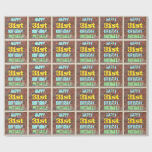 Brick Wall Graffiti Inspired 31st Birthday + Name Wrapping Paper