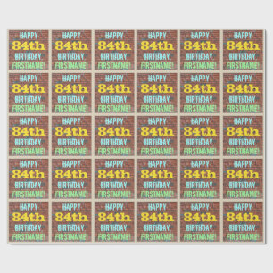 Brick Wall Graffiti Inspired 84th Birthday + Name Wrapping Paper