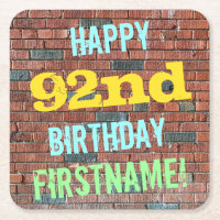 Brick Wall Graffiti Inspired 92nd Birthday + Name