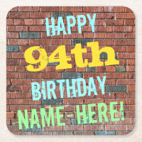 Brick Wall Graffiti Inspired 94th Birthday + Name