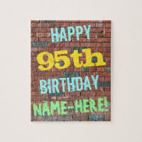 Brick Wall Graffiti Inspired 95th Birthday + Name