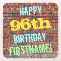 Brick Wall Graffiti Inspired 96th Birthday + Name