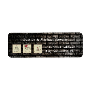 Brick wall grundge fun Christmas patchwork