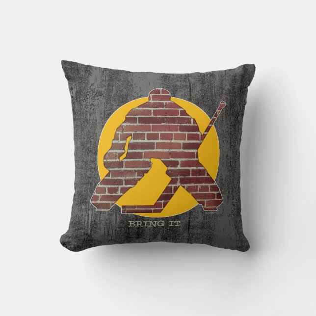 Brick Wall Hockey Goalie Cushion (Front)
