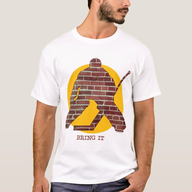 Brick Wall Hockey Goalie T-Shirt (Front)