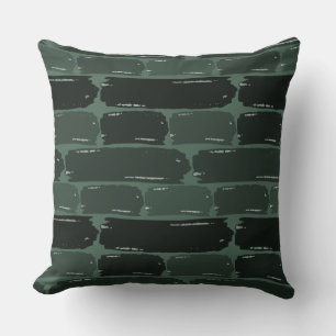 Brick Wall in Shades of Grey Throw Pillow