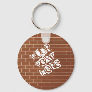 Brick Wall Keychain Personalised Custom Text