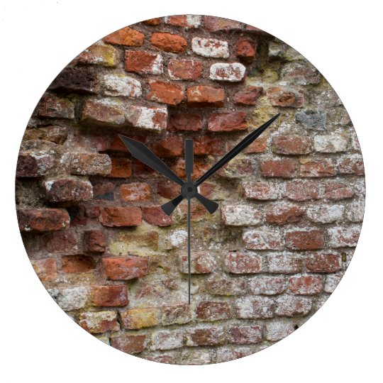 Brick Wall Large Clock Zazzle.co.uk
