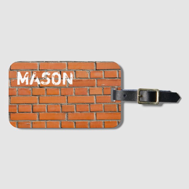 Brick Wall Luggage Tag (Front Horizontal)
