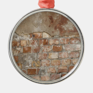 Brick wall metal tree decoration