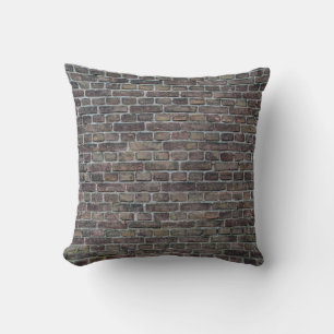 Brick wall old dark brick wall cushion