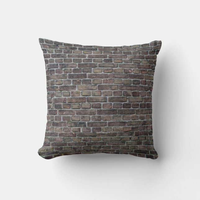 Brick wall old dark brick wall cushion (Front)